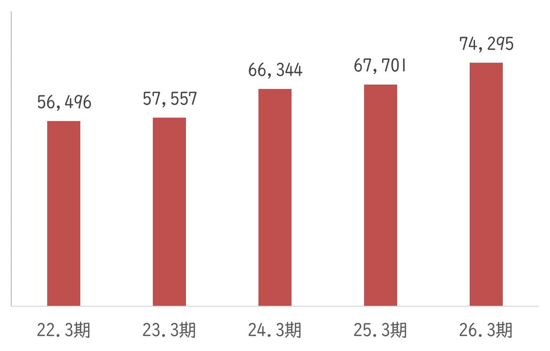 純資産額(百万円)のグラフ
